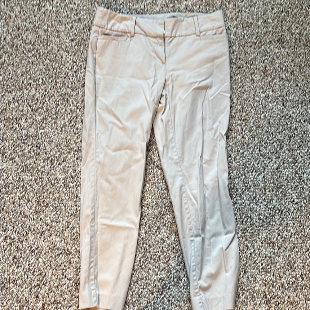 LOFT Tan Ankle Cropped Pants
